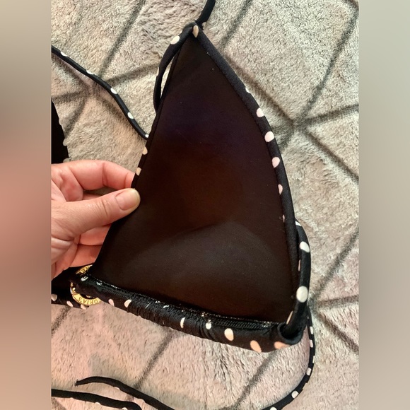 Victoria’s Secret Black White Polka Dot Bikini Top Size Medium - Picture 8 of 8